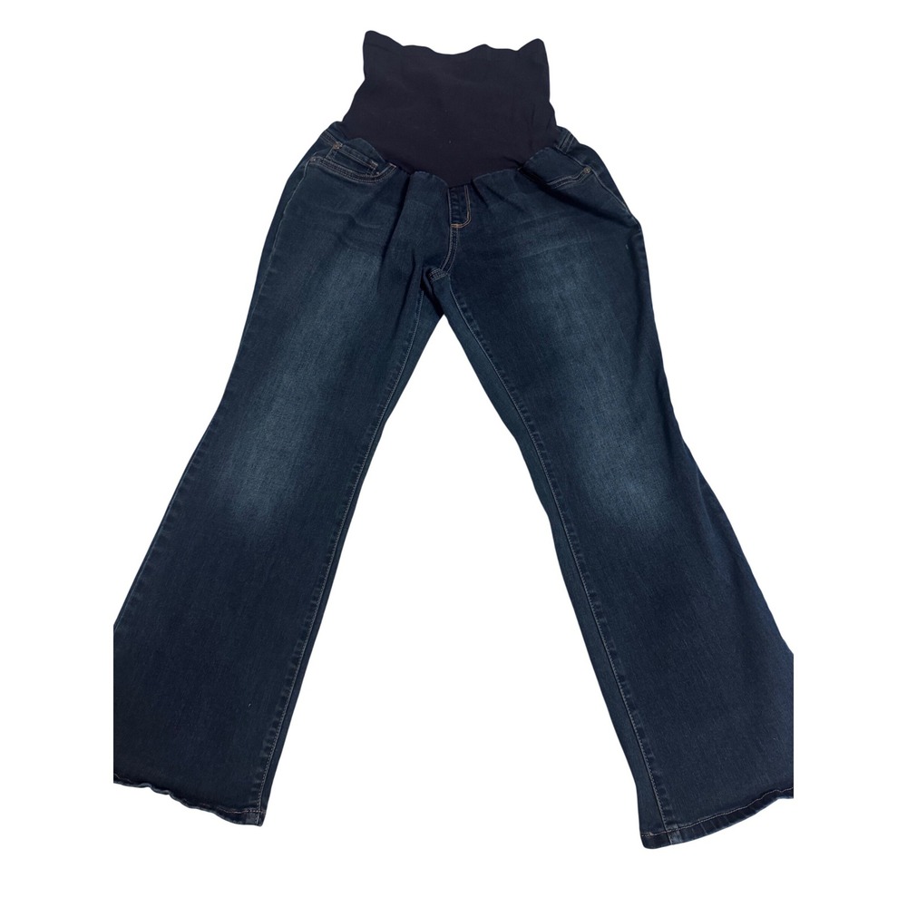 Indigo Blue Maternity Jeans Secret Fit Belly Bootcut Dk Wash Y2K Retro Strch PXL